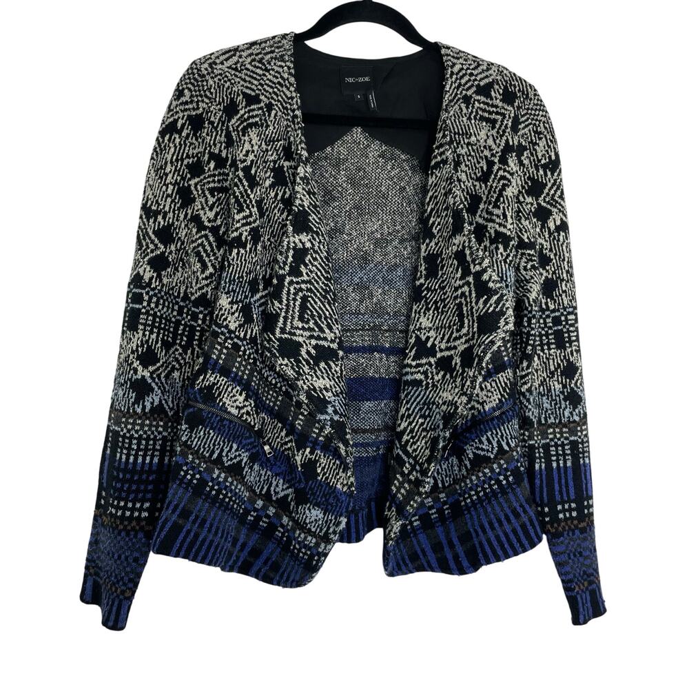 Nic + Zoe knitted textured open cardigan sweater blazer women's size Small